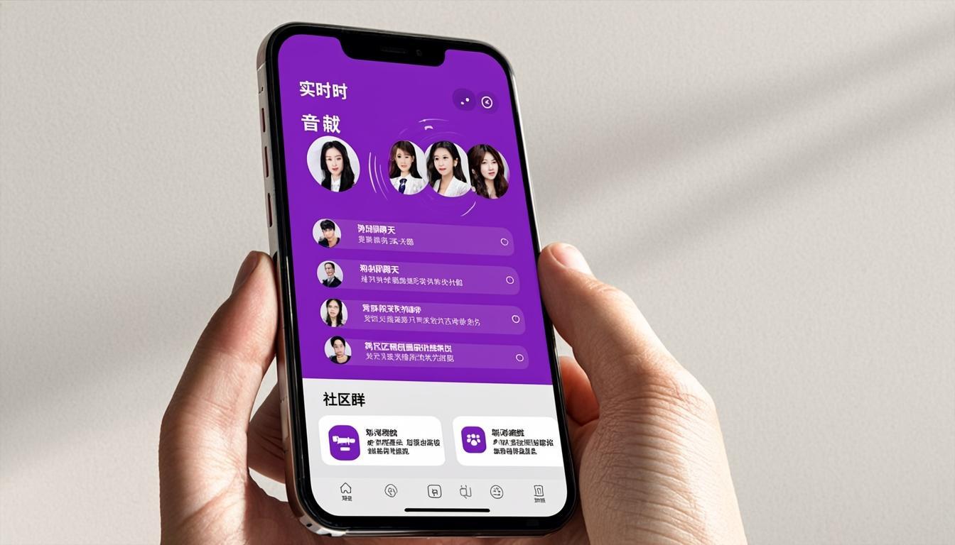 White Label Community App showing live audio rooms, community feed, and member directory