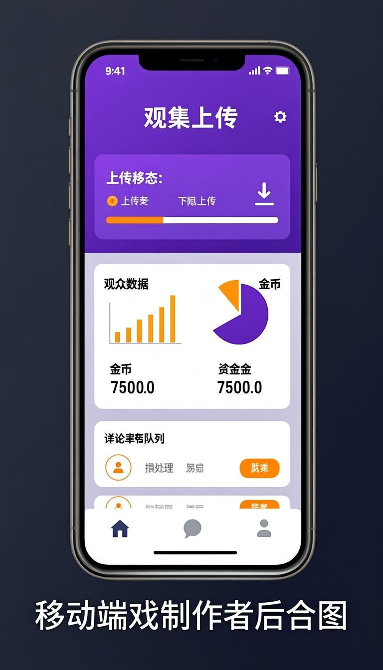 Creator panel mobile app showing episode upload, viewer analytics, and coin earnings dashboard
